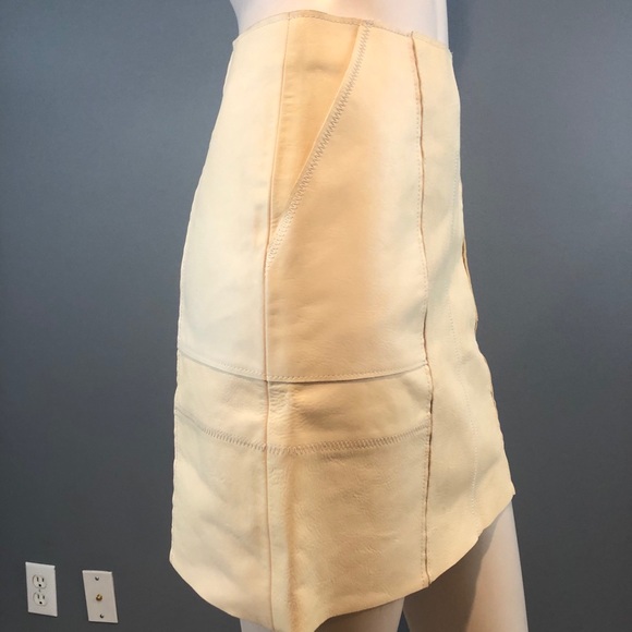 NWOT 3.1 Phillip Lim Cream Leather Skirt Size 0 - Picture 11 of 16